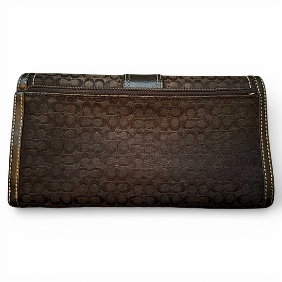 Coach Signature Vintage Canvas Tri-Fold Buckle Wallet | Y2K - Picture 2 of 5